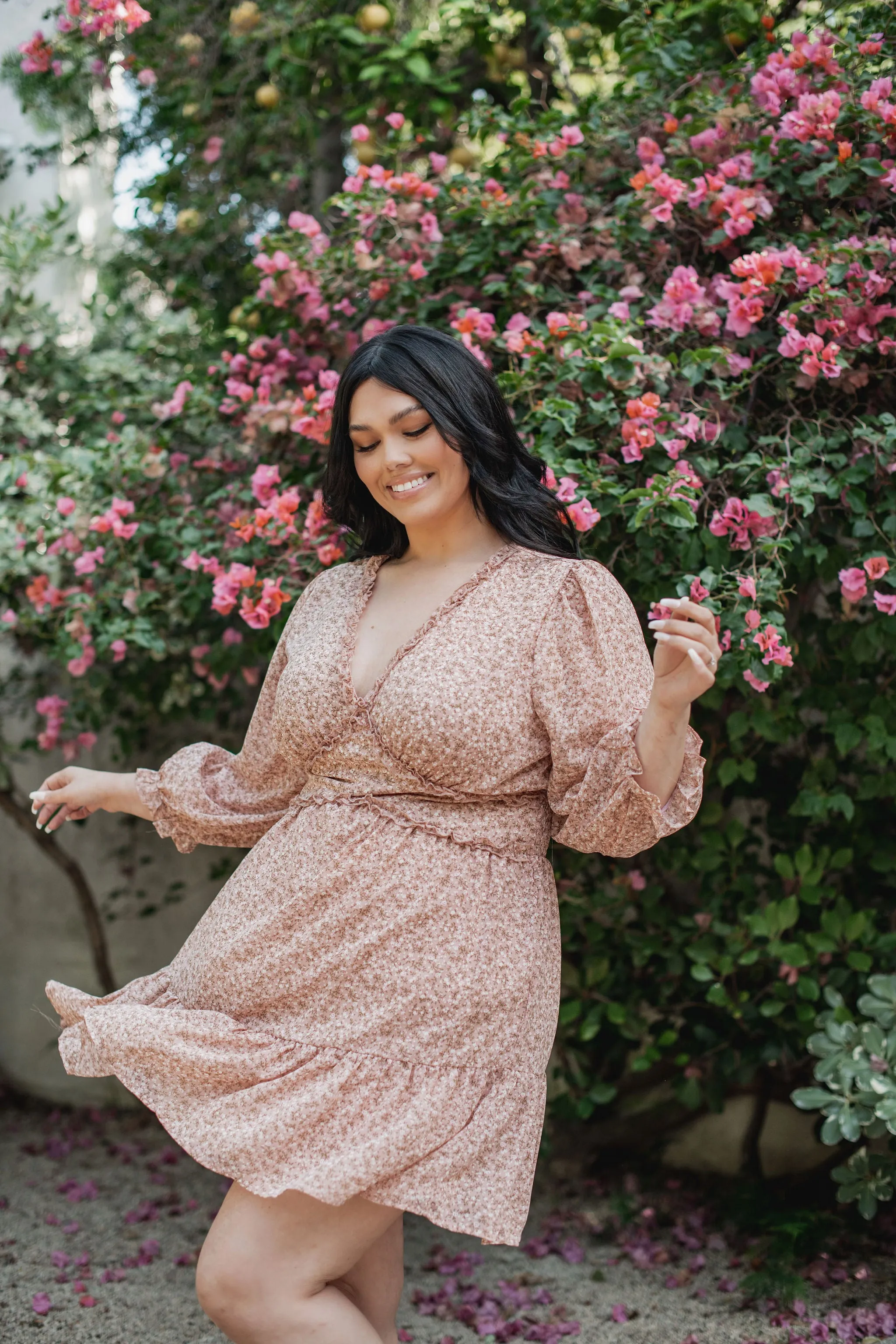 Undeniable Floral Mini Dress - Blush