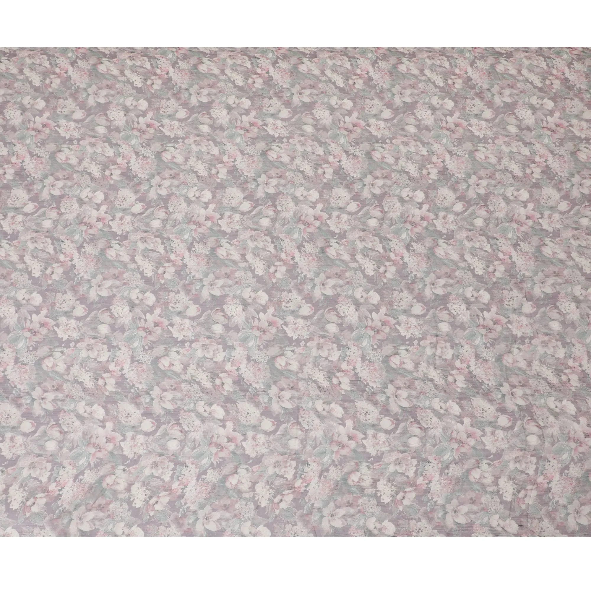 Vintage Rose Synthetic Chiffon Fabric, Floral Print, 110cm Wide - Purchase Online for Crafting & Apparel-D18119