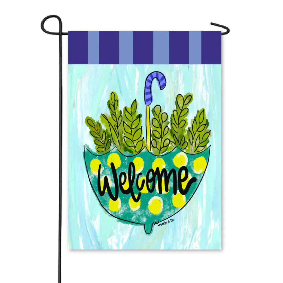 Welcome Umbrella Garden Flag