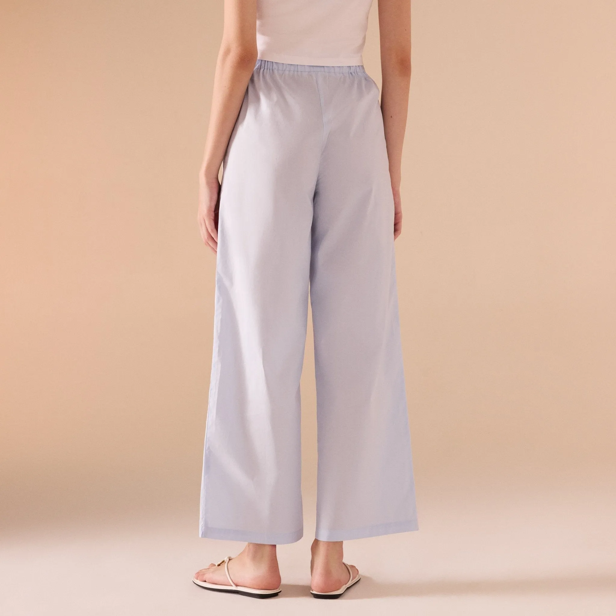 Wide Leg Poplin Pant