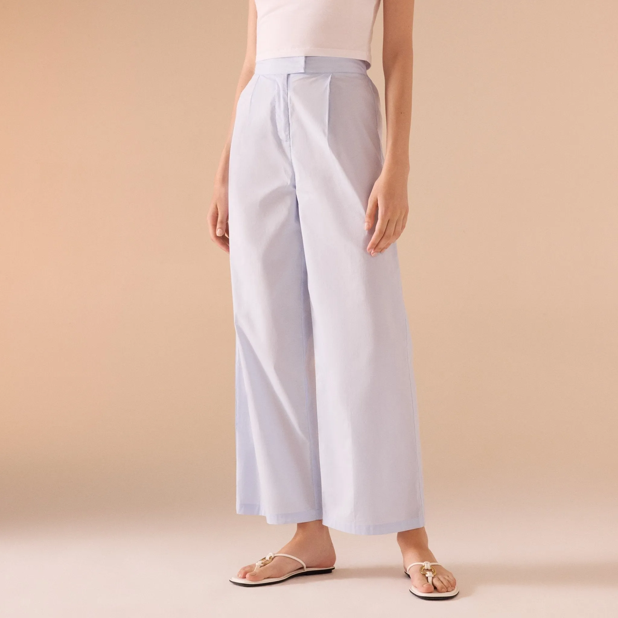 Wide Leg Poplin Pant