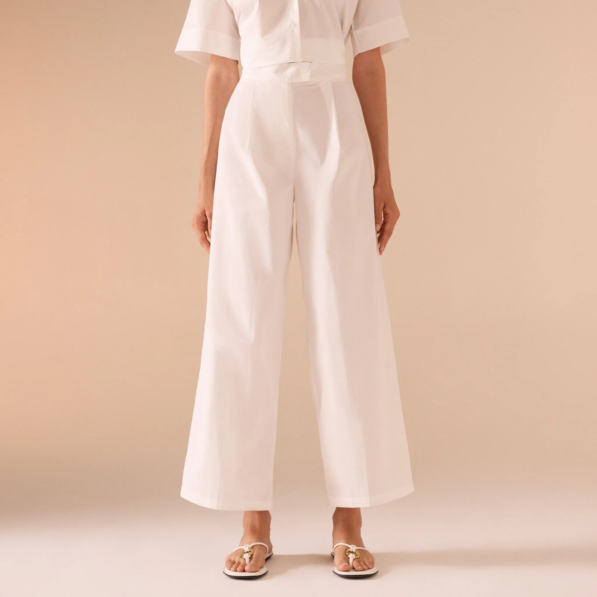 Wide Leg Poplin Pant
