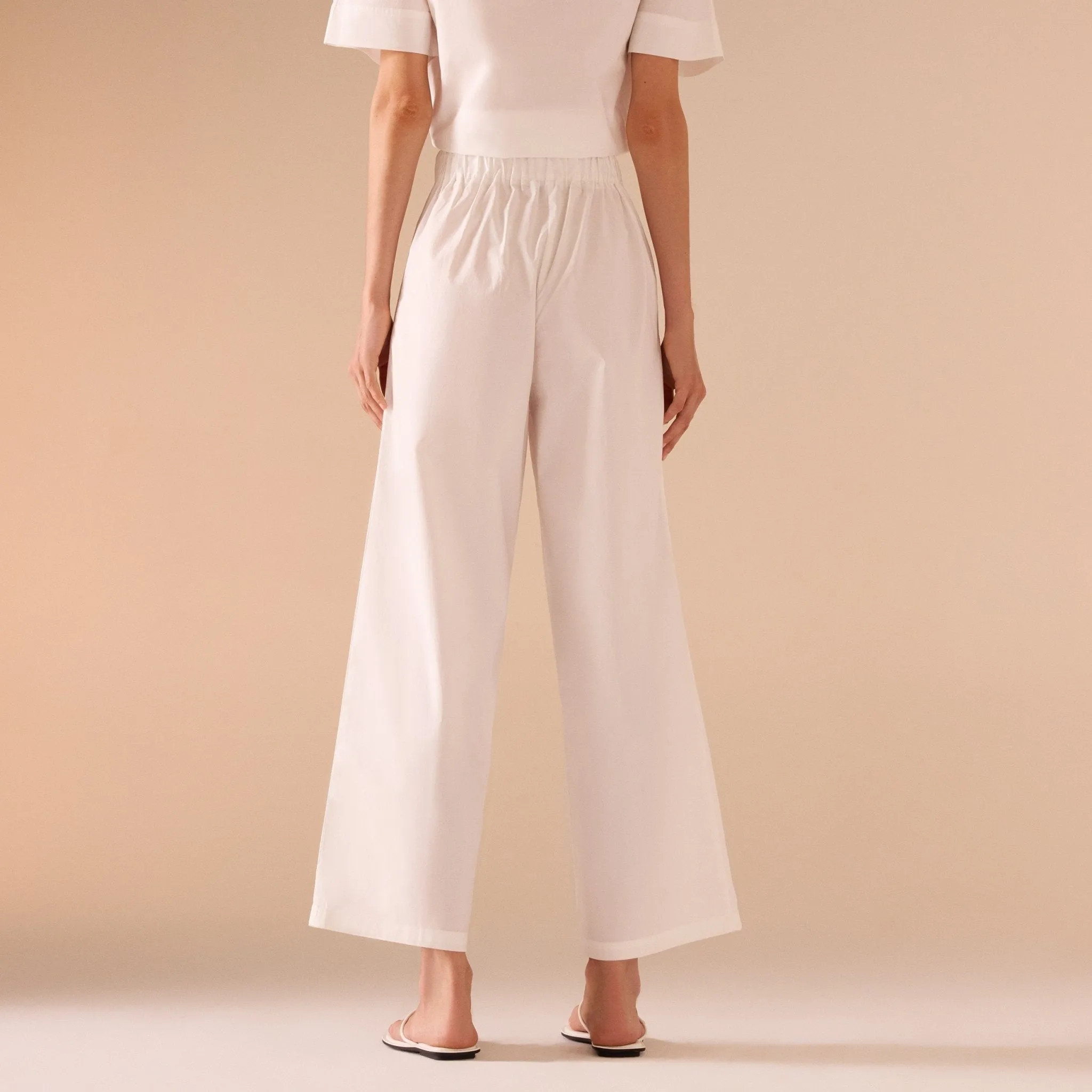 Wide Leg Poplin Pant