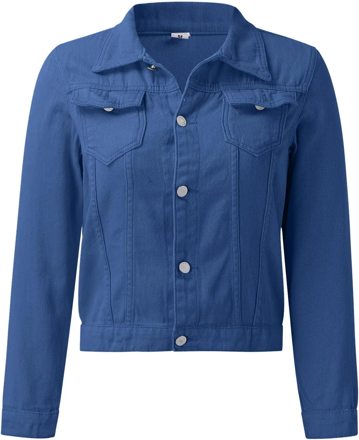 Women's Coat Casual Basic Solid Color Long Sleeve Button Down Classic Denim Coat Autumn Loose Jackets with Pockets