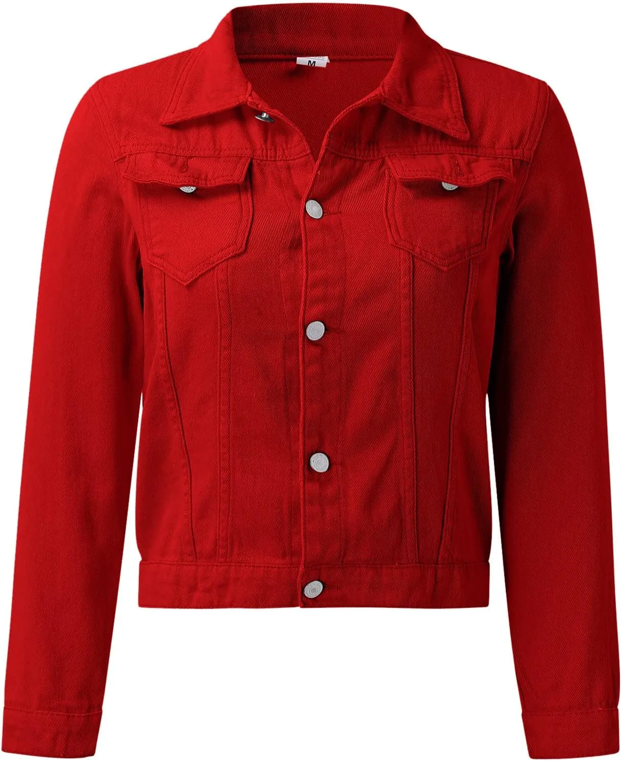 Women's Coat Casual Basic Solid Color Long Sleeve Button Down Classic Denim Coat Autumn Loose Jackets with Pockets